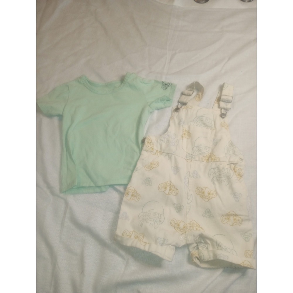 Disney Baby 24 Month 2 Piece Overall Set Lion King Boy Seafoam